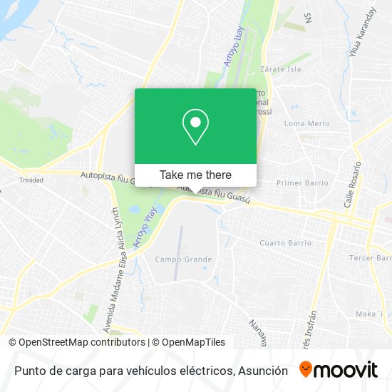 Punto de carga para vehículos eléctricos map