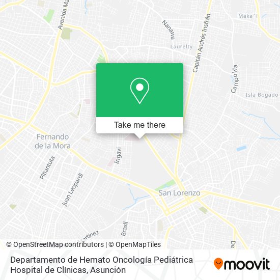 Mapa de Departamento de Hemato Oncología Pediátrica Hospital de Clínicas