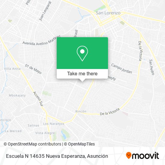 Mapa de Escuela N 14635 Nueva Esperanza
