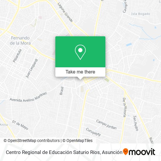 Mapa de Centro Regional de Educación Saturio Ríos