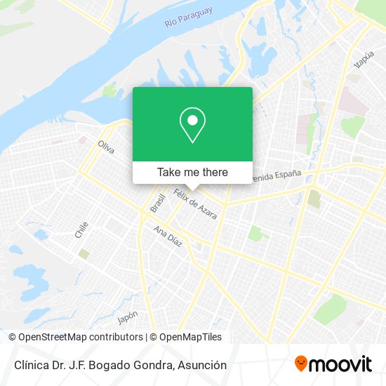 Mapa de Clínica Dr. J.F. Bogado Gondra