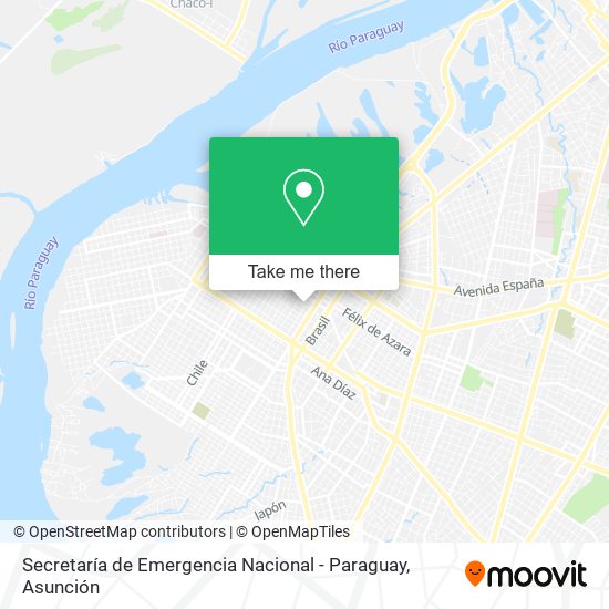 Mapa de Secretaría de Emergencia Nacional - Paraguay
