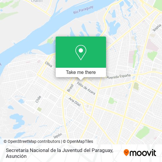 Mapa de Secretaría Nacional de la Juventud del Paraguay