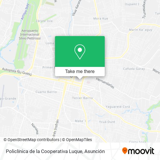 Mapa de Policlínica de la Cooperativa Luque