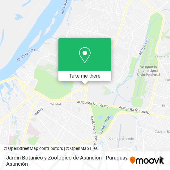 Mapa de Jardín Botánico y Zoológico de Asunción - Paraguay