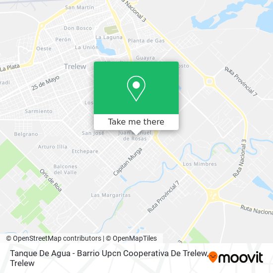 Tanque De Agua - Barrio Upcn Cooperativa De Trelew map