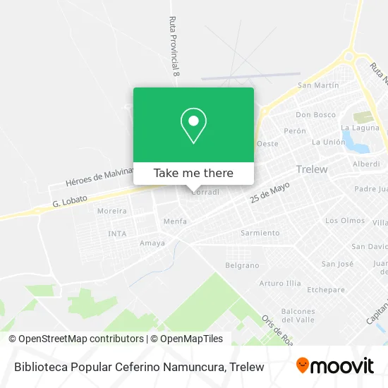 Mapa de Biblioteca Popular Ceferino Namuncura