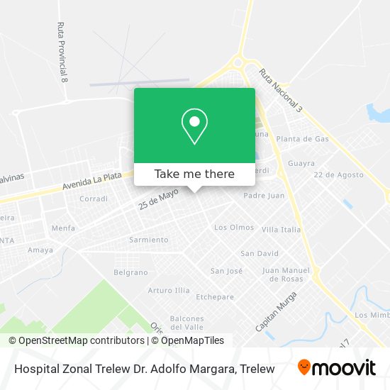 Hospital Zonal Trelew Dr. Adolfo Margara map