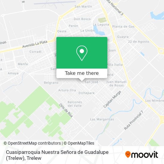 Cuasiparroquia Nuestra Señora de Guadalupe (Trelew) map