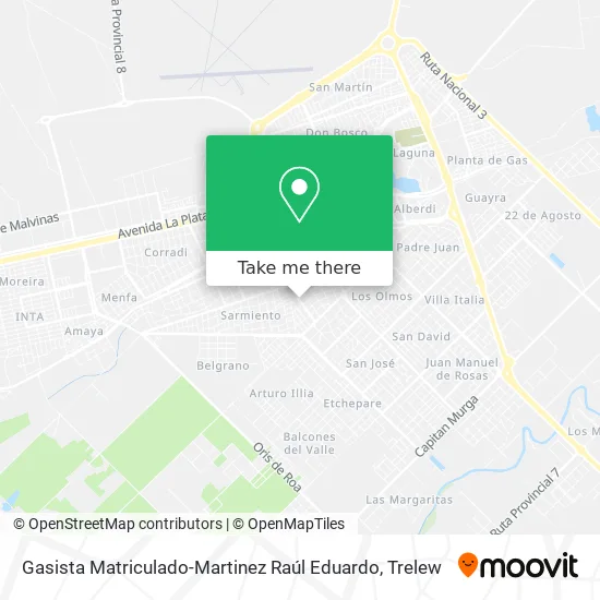 Mapa de Gasista Matriculado-Martinez Raúl Eduardo