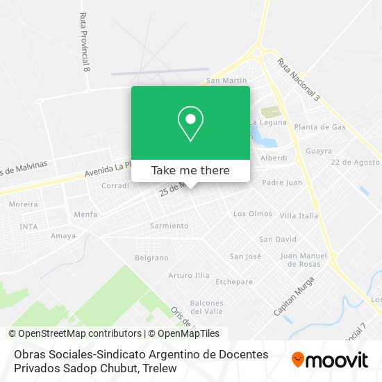 Obras Sociales-Sindicato Argentino de Docentes Privados Sadop Chubut map