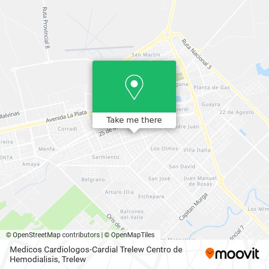 Medicos Cardiologos-Cardial Trelew Centro de Hemodialisis map