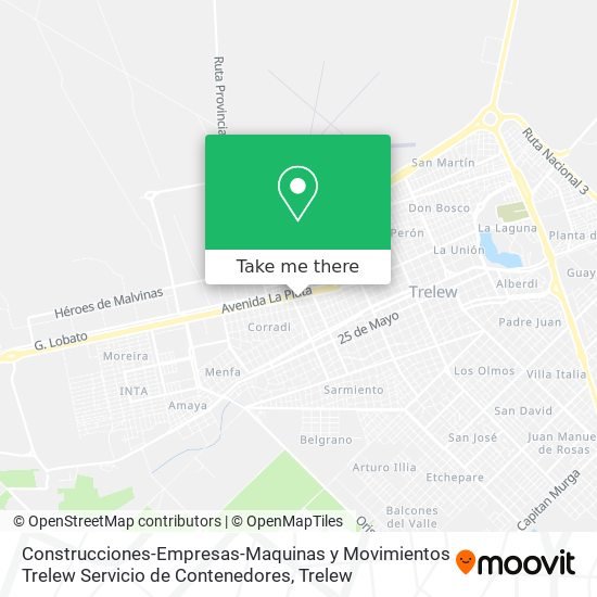 Construcciones-Empresas-Maquinas y Movimientos Trelew Servicio de Contenedores map