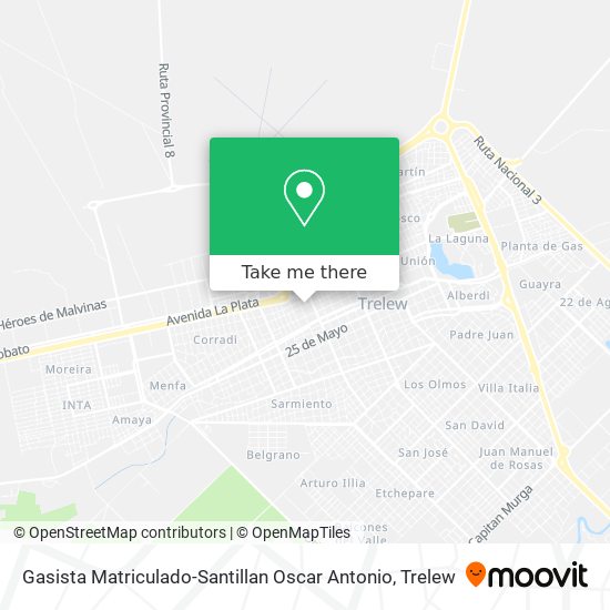 Gasista Matriculado-Santillan Oscar Antonio map