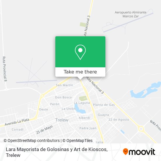 Mapa de Lara Mayorista de Golosinas y Art de Kioscos