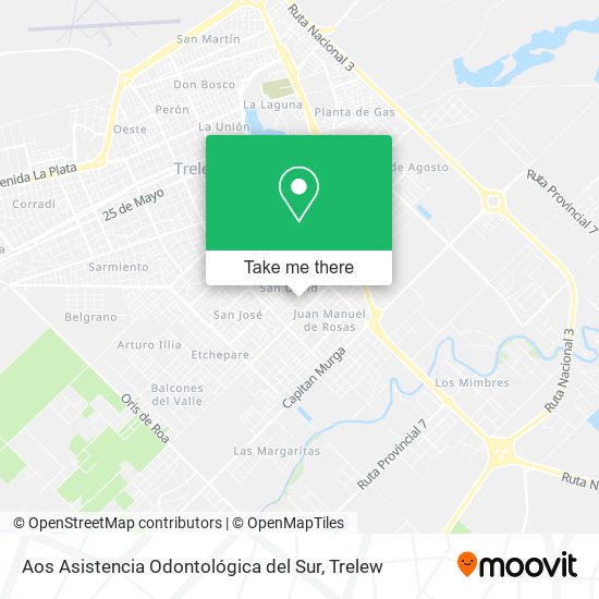 Mapa de Aos Asistencia Odontológica del Sur