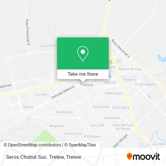 Seros Chubut Suc. Trelew map