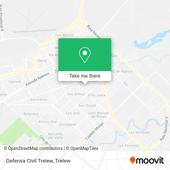 Defensa Civil Trelew map