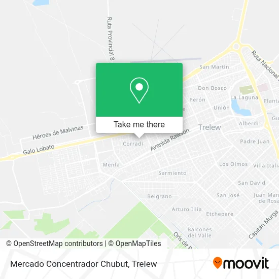 Mercado Concentrador Chubut map