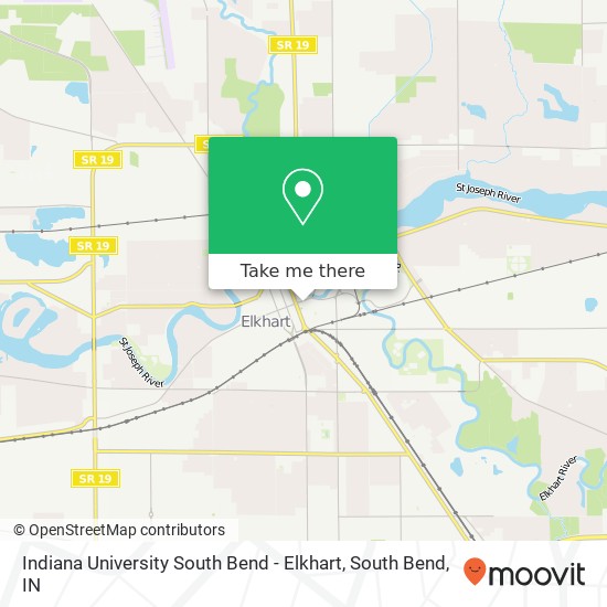 Mapa de Indiana University South Bend - Elkhart