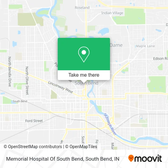 Memorial Hospital Of South Bend map