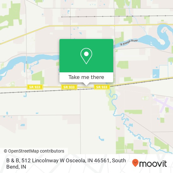 Mapa de B & B, 512 Lincolnway W Osceola, IN 46561