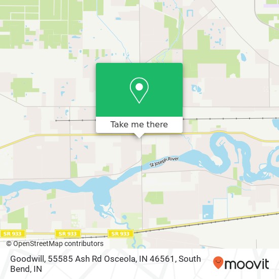 Mapa de Goodwill, 55585 Ash Rd Osceola, IN 46561