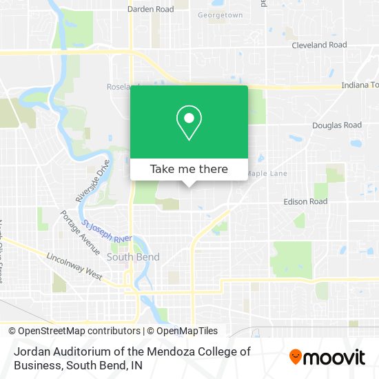 Mapa de Jordan Auditorium of the Mendoza College of Business