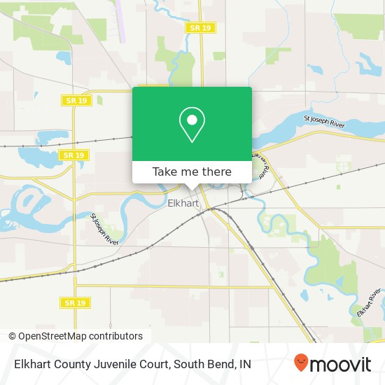 Mapa de Elkhart County Juvenile Court