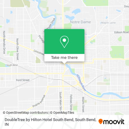 DoubleTree by Hilton Hotel South Bend map