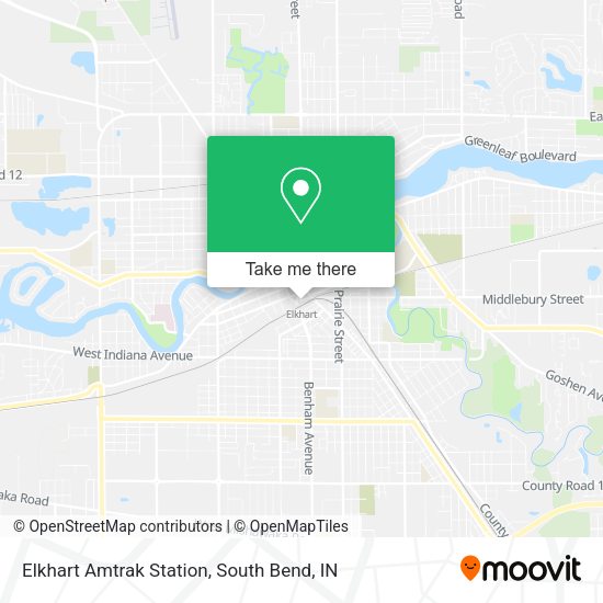 Mapa de Elkhart Amtrak Station