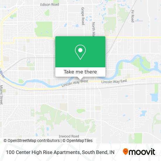 Mapa de 100 Center High Rise Apartments