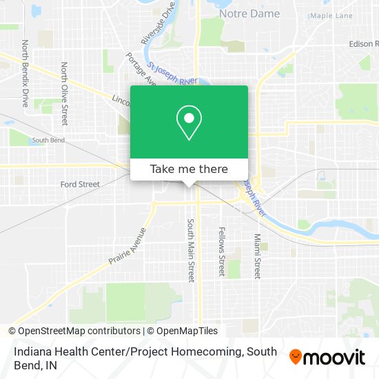 Indiana Health Center / Project Homecoming map
