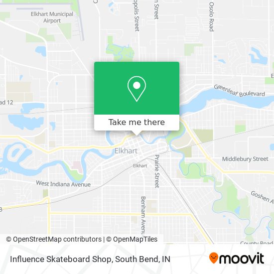 Influence Skateboard Shop map