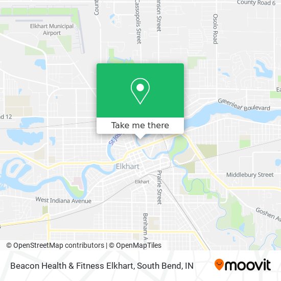 Beacon Health & Fitness Elkhart map