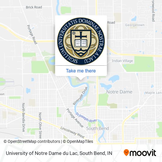 Mapa de University of Notre Dame du Lac