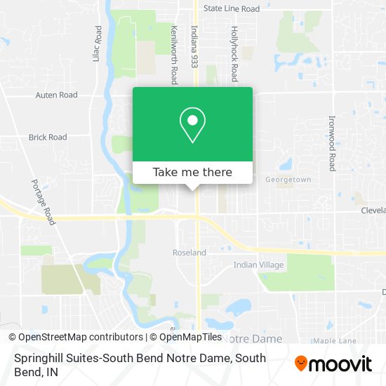 Mapa de Springhill Suites-South Bend Notre Dame