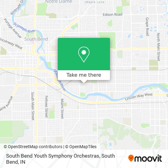 Mapa de South Bend Youth Symphony Orchestras