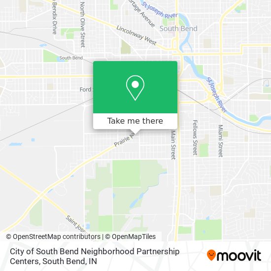 City of South Bend Neighborhood Partnership Centers map