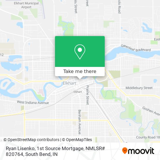 Mapa de Ryan Lisenko, 1st Source Mortgage, NMLSR# 820764