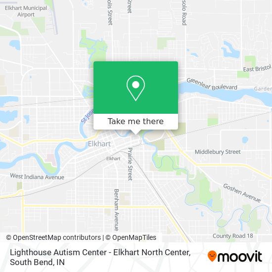 Mapa de Lighthouse Autism Center - Elkhart North Center