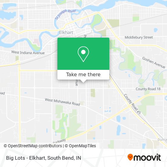 Mapa de Big Lots - Elkhart