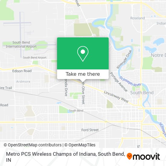 Metro PCS Wireless Champs of Indiana map