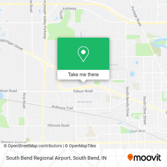 South Bend Regional Airport map