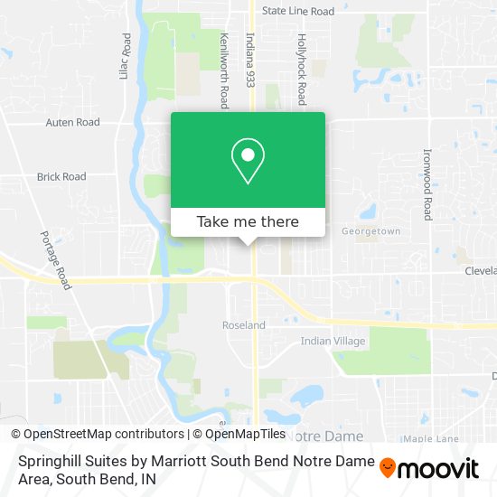 Mapa de Springhill Suites by Marriott South Bend Notre Dame Area