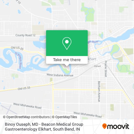 Binoy Ouseph, MD - Beacon Medical Group Gastroenterology Elkhart map