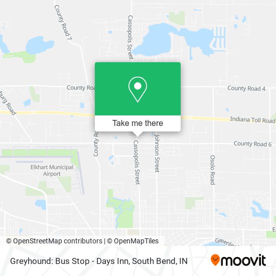 Greyhound: Bus Stop - Days Inn map