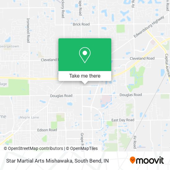 Star Martial Arts Mishawaka map