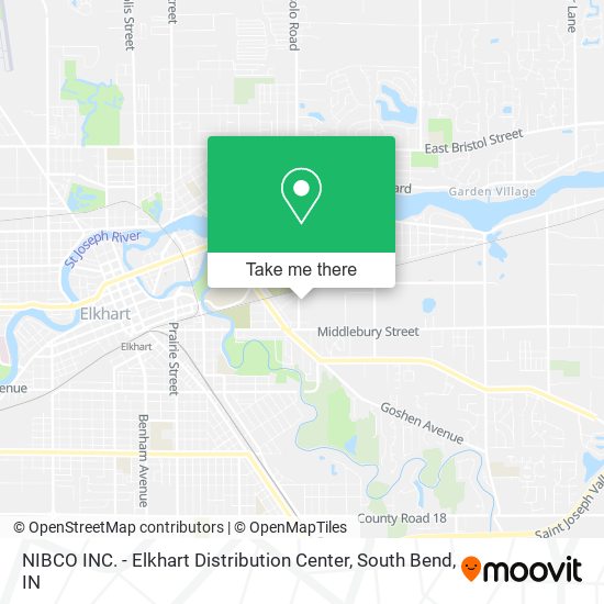 Mapa de NIBCO INC. - Elkhart Distribution Center