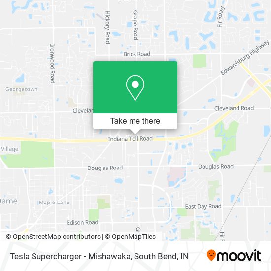 Tesla Supercharger - Mishawaka map